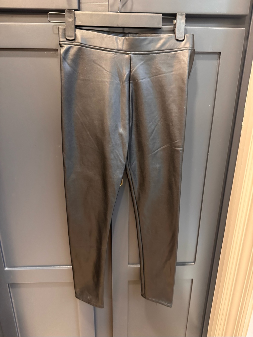 Cynthia Rowley Girls Faux Leather Leggings in Black Size 7/8
